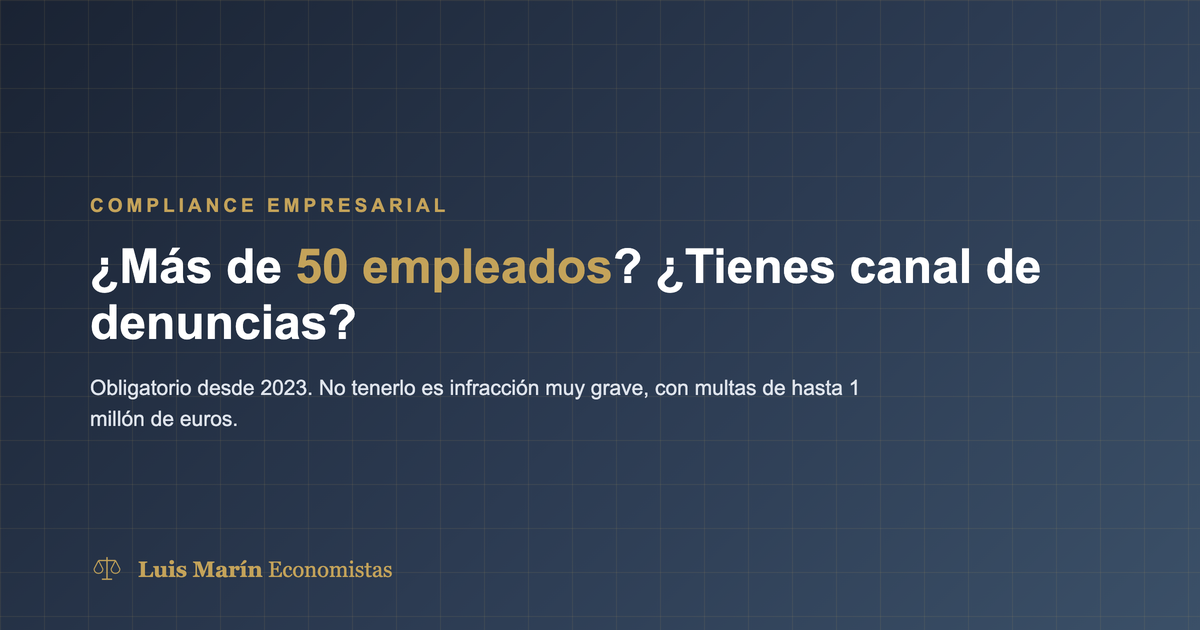Canal de denuncias obligatorio para empresas con más de 50 empleados, Ley 2/2023