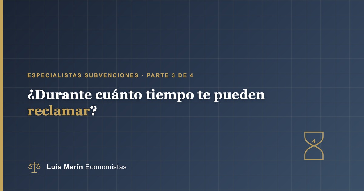 Prescripción del reintegro de una subvención